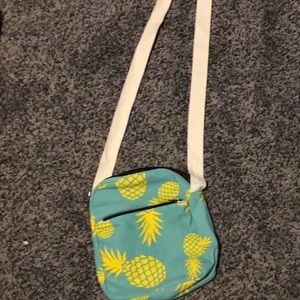 1 Pineapple purse/ bag in the colours yellow and turquoise